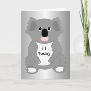 Koala Bear Personalisiert 11. Geburtstag Karte