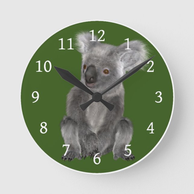 Koala Bear Runde Wanduhr (Vorderseite)