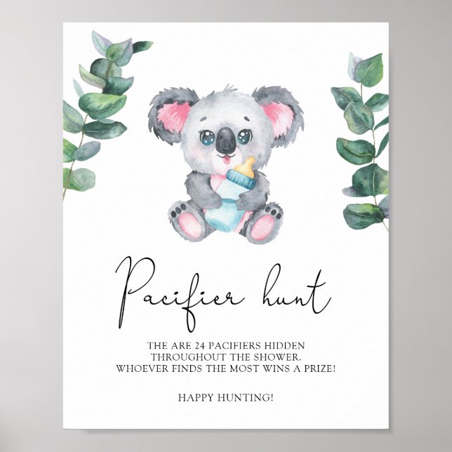 Koala Bear - Schnuller jagen Kinderduschenspiel Poster (Vorne)