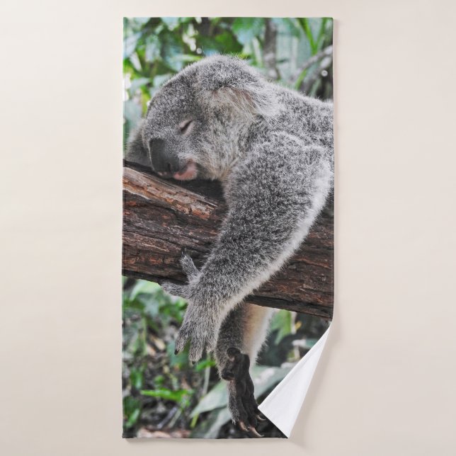 KOALA BEAR SLEEPING ON TREE BADEHANDTUCH (Badehandtuch)