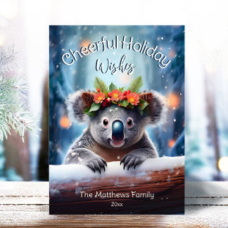 Koala Bear Snowy Winterwald Frohe Weihnachten