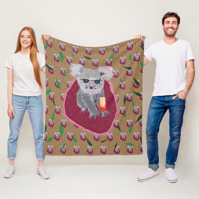 Koala Bear Summer Vibe Fleecedecke (Beispiel)