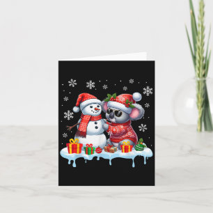 Koala Bear Sungles Sweater Build Snowman Xmas Wild Karte