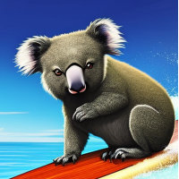 Koala Bear sur un T-shirt de surf