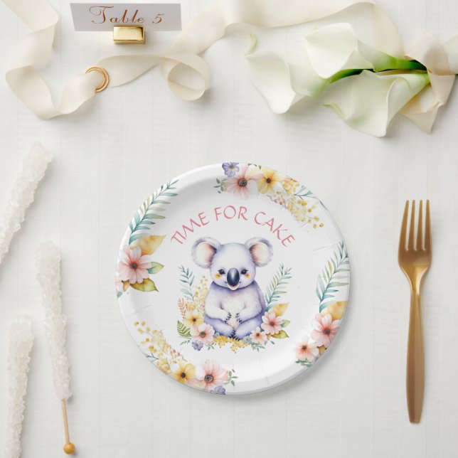 Koala Bear Themenzeit für Kinderdusche Pappteller (Hochzeit)