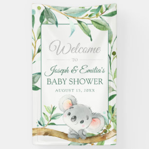 Koala Bear und Eucalyptus Leaf Babydusche Banner
