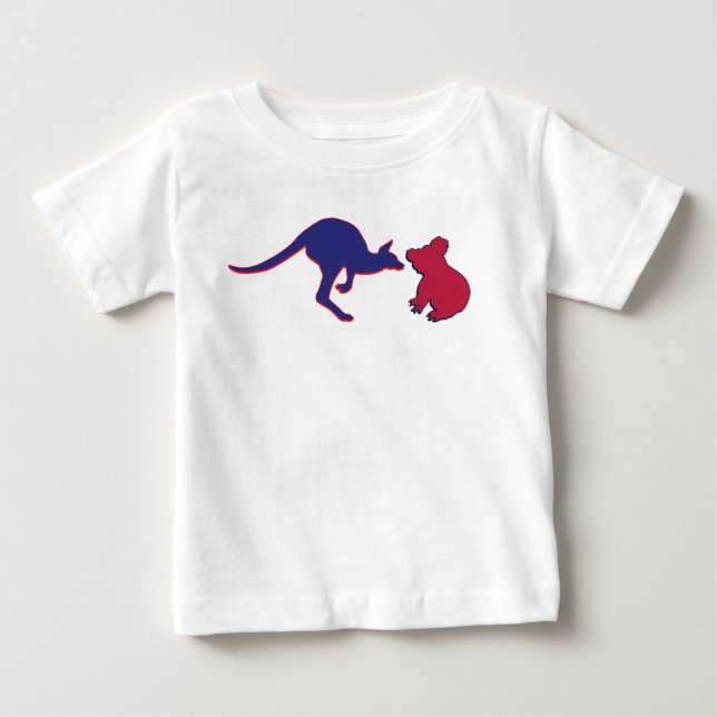 Koala Bear und Kangaroo Baby T-shirt (Vorderseite)