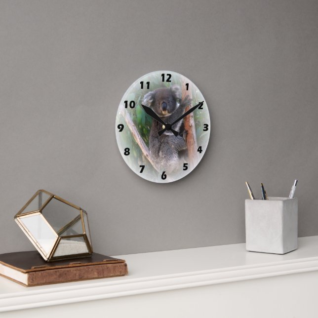 Koala Bear Wall Clock Runde Wanduhr (Büro)