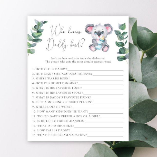 Koala Bear Wer Daddy am besten kennt (Von Creator hochgeladen)