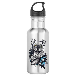 Koala Bear Wild Animal Nature Illustration Art Edelstahlflasche