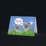 Koala Bears: Grass Humorurer Geburtstag Karte<br><div class="desc">Niedliche graue Koalabären im Gras für den Spaß zum Geburtstag. Text ist bearbeitbar.</div>