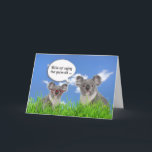 Koala Bears: Grass Humorurer Geburtstag Karte<br><div class="desc">Niedliche graue Koalabären im Gras für den Spaß zum Geburtstag. Text ist bearbeitbar.</div>