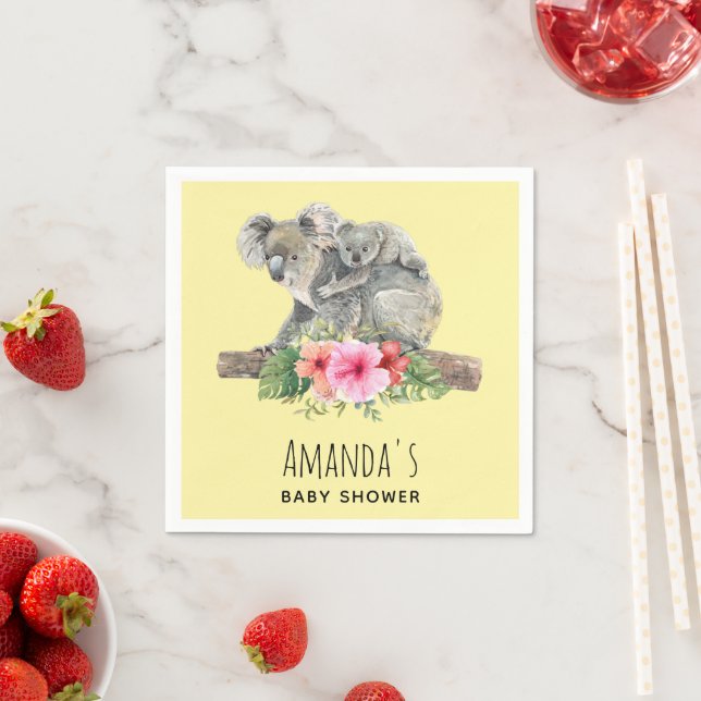 Koala Bears Wasserfarbe Niedliche Mama & Baby Dusc Serviette (Beispiel)