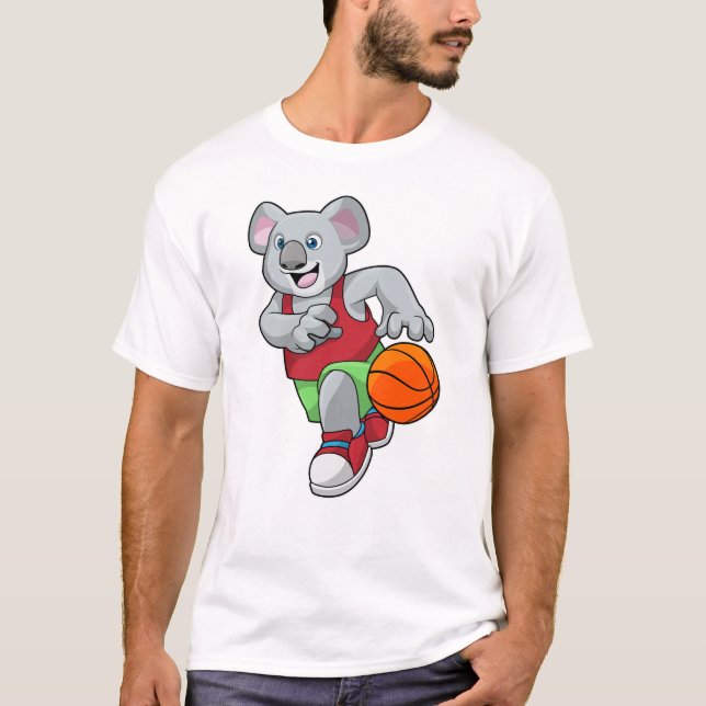 Koala bei Basketball Sports T-Shirt (Vorderseite)