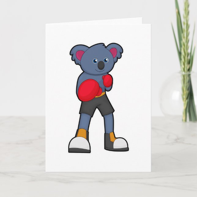 Koala beim Boxen mit Boxhandschuhen Karte (Vorderseite)