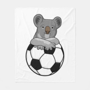 Koala beim Fußballsport Fleecedecke