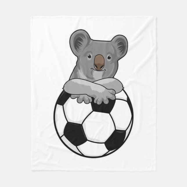 Koala beim Fußballsport Fleecedecke (Vorderseite)