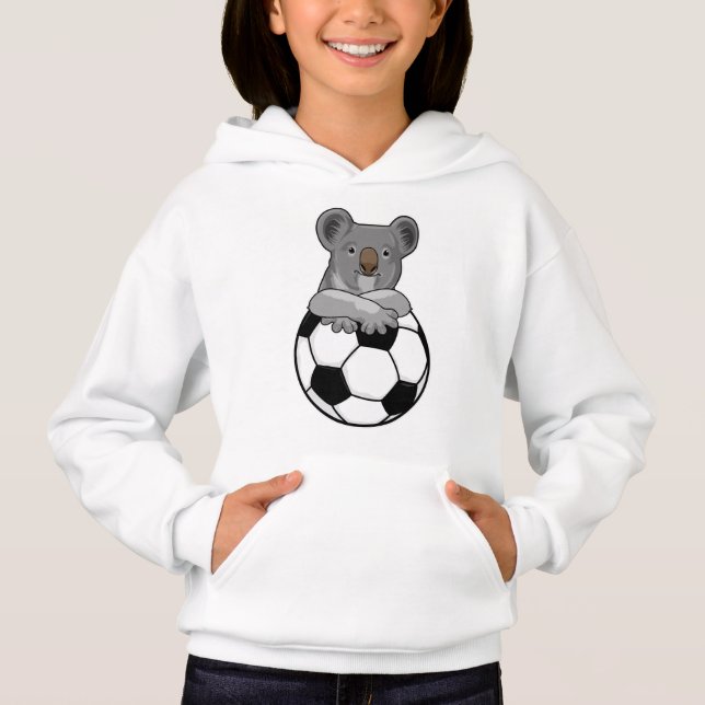 Koala beim Fußballsport Hoodie (Vorderseite)