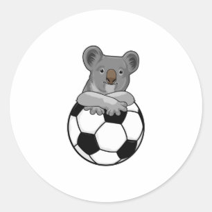 Koala beim Fußballsport Runder Aufkleber