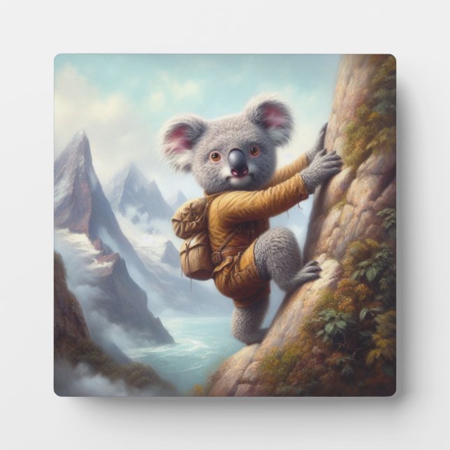 Koala Bergsteigen Fotoplatte (Vorderseite)