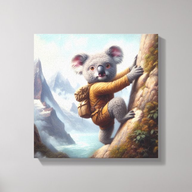 Koala Bergsteigen Leinwanddruck (Vorderseite)