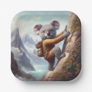 Koala Bergsteigen Pappteller