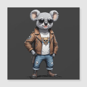 Koala Biker Rebel bei Lederjacket Coole Art Magnetkarte