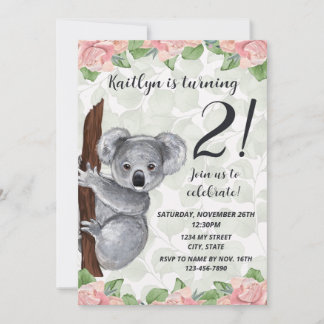 Koala Birthday Einladung