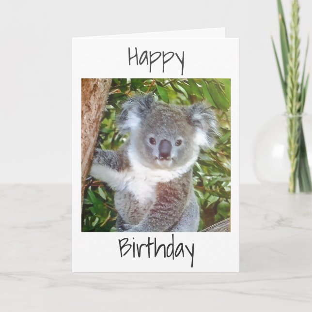 "KOALA BIRTHDAY GREETINGS" KARTE (Vorderseite)