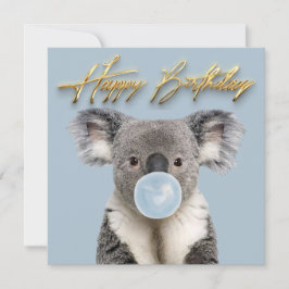 Koala Blasa a Blue Bubble gum Einladung