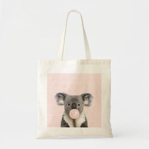 Koala bläst rosa Kaugummi-Blase Tragetasche