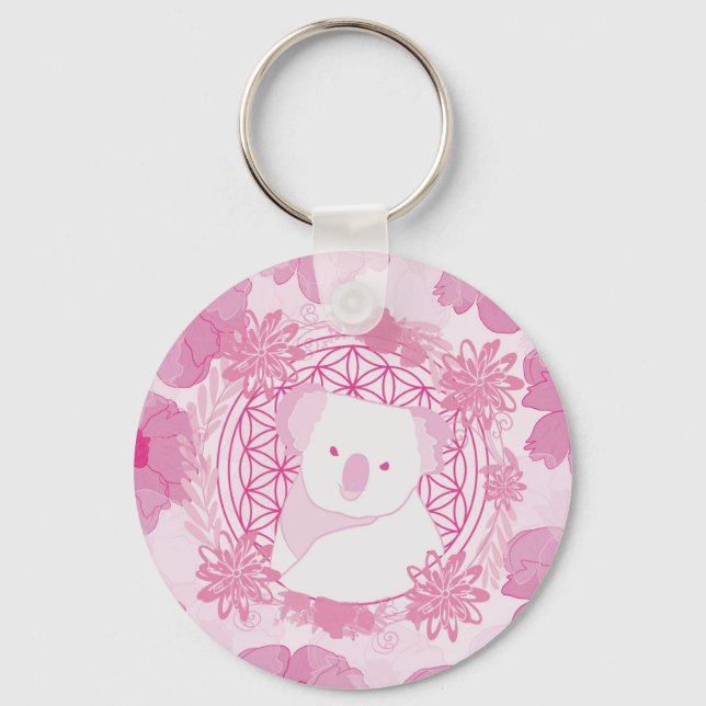 Koala Blume des Lebens Schlüsselanhänger (Vorderseite)