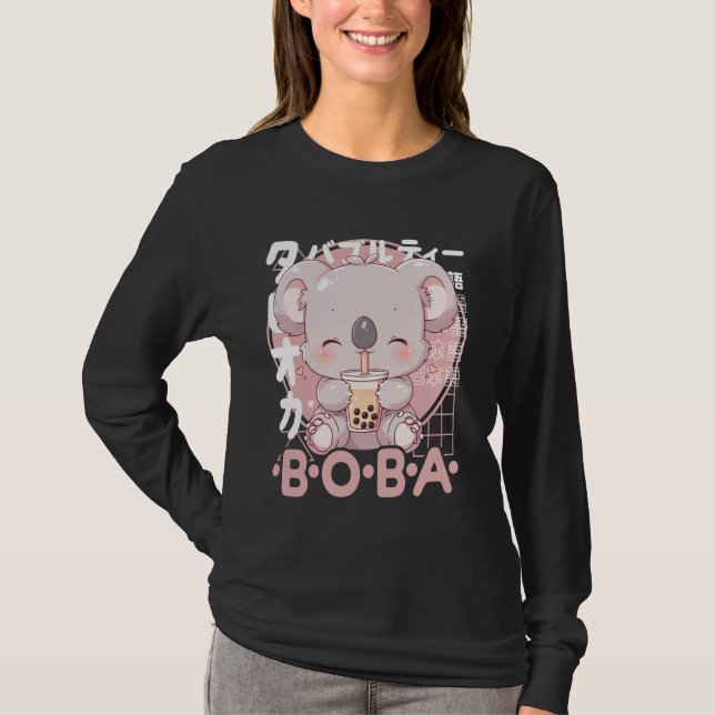 Koala Boba Tee Kawaii Bubble Tee Koala Anime Neko  (Vorderseite)