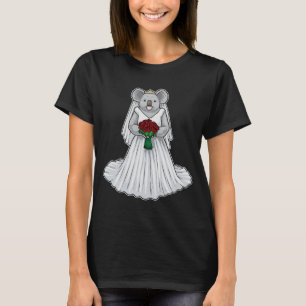 Koala-Braut Rose Hochzeit T-Shirt