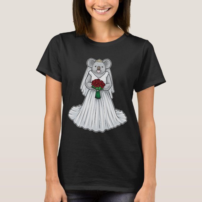 Koala Bride Rose Wedding T-Shirt (Vorderseite)