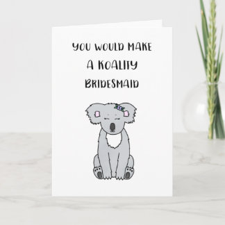 Koala Bridesmaid Vorschlagskarte Karte