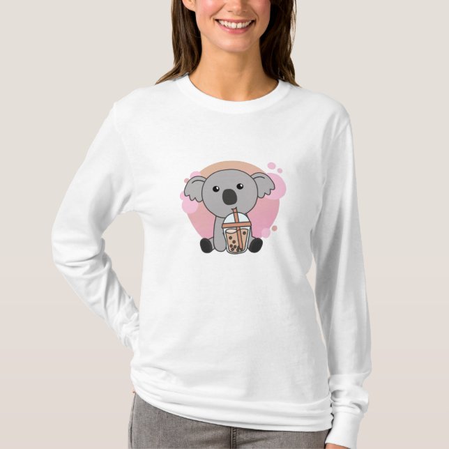 Koala-Bubble-Tee mit Schokolade süß T-Shirt (Vorderseite)