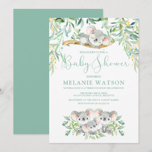 Koala Bush Babies Baby Shower Einladungen