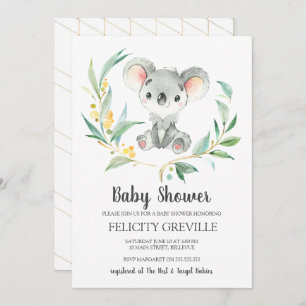 Koala Bush Baby   Invitations de douche bébé