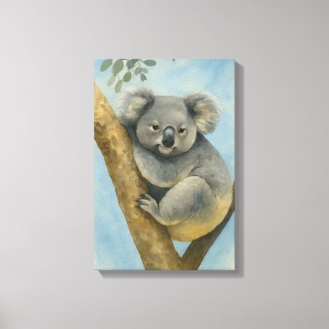 Koala Calm - Wasserfarbenwelt Leinwanddruck (Vorderseite)