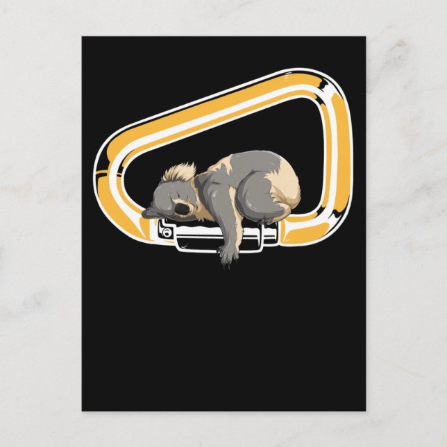 Koala Carabiner Klettertier Niedlich Bouldering Postkarte (Vorderseite)