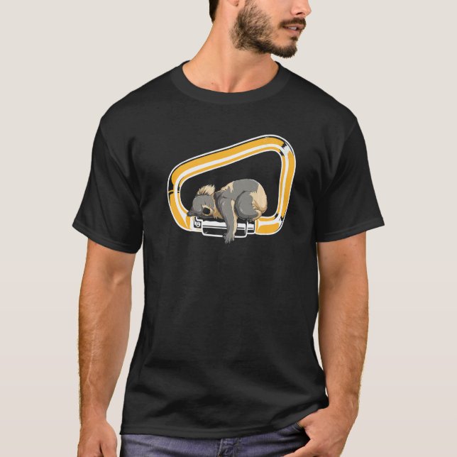 Koala Carabiner Klettertier Niedlich Bouldering T-Shirt (Vorderseite)
