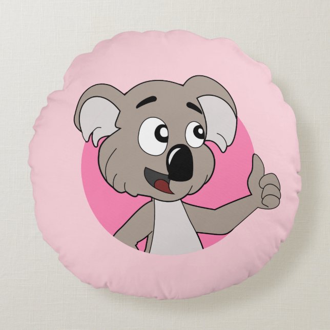 Koala Cartoon Rundkissen Rundes Kissen (Vorderseite)