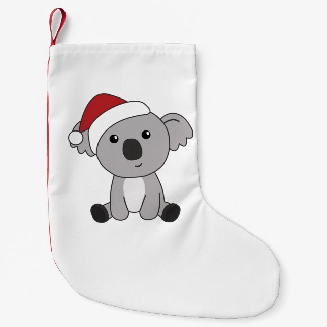 Koala Christmas Snow Winter Animals Koalas Adult C Kleiner Weihnachtsstrumpf (Vorderseite)