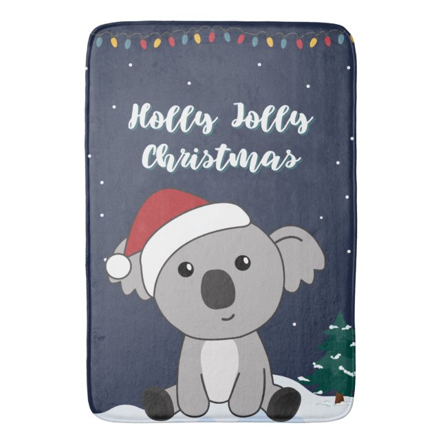 Koala Christmas Snow Winter Animals Koalas Bath Ma Badematte (Vorderseite Vertikal)