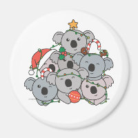 Koala Christmas Tree Drôle Animal Christmas Magnet