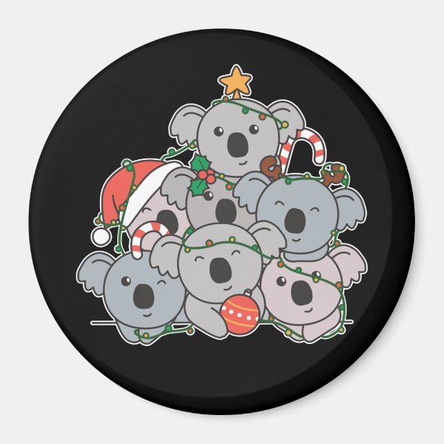 Koala Christmas Tree Funny Animal Christmas Magnet (Vorne)