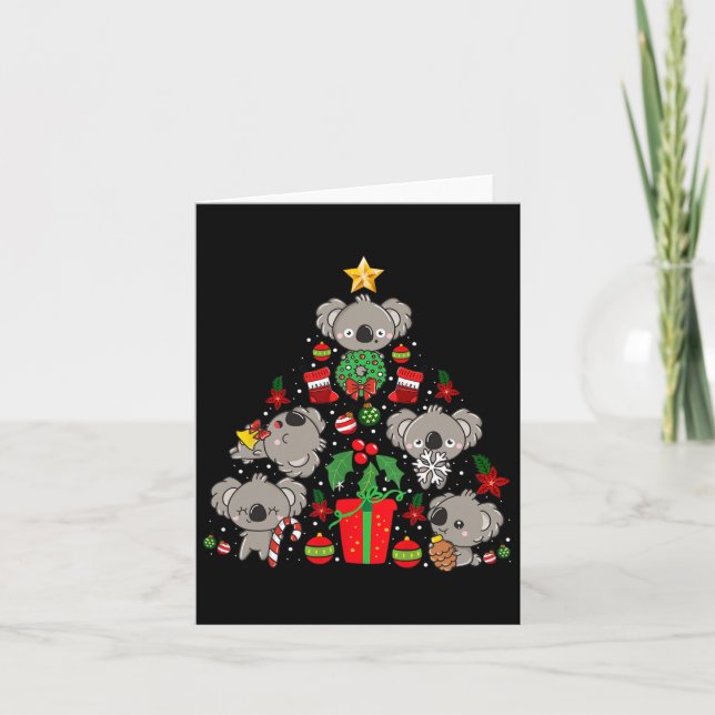 Koala Christmas Tree Niedlicher Bär Karte (Vorderseite)