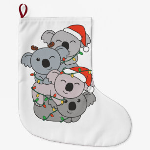 Koala Christmas Tree Weihnachtstiere Tiere Koalas Großer Weihnachtsstrumpf