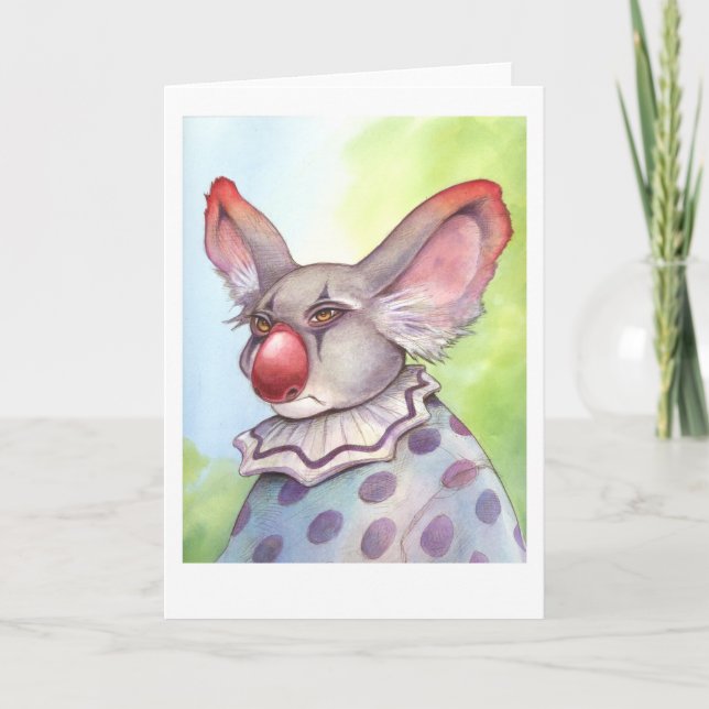 Koala Clownkarte Karte (Vorderseite)